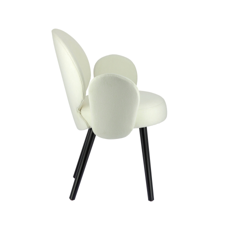 Fauteuil contemporain en tissu blanc avec pieds noirs - Severus
