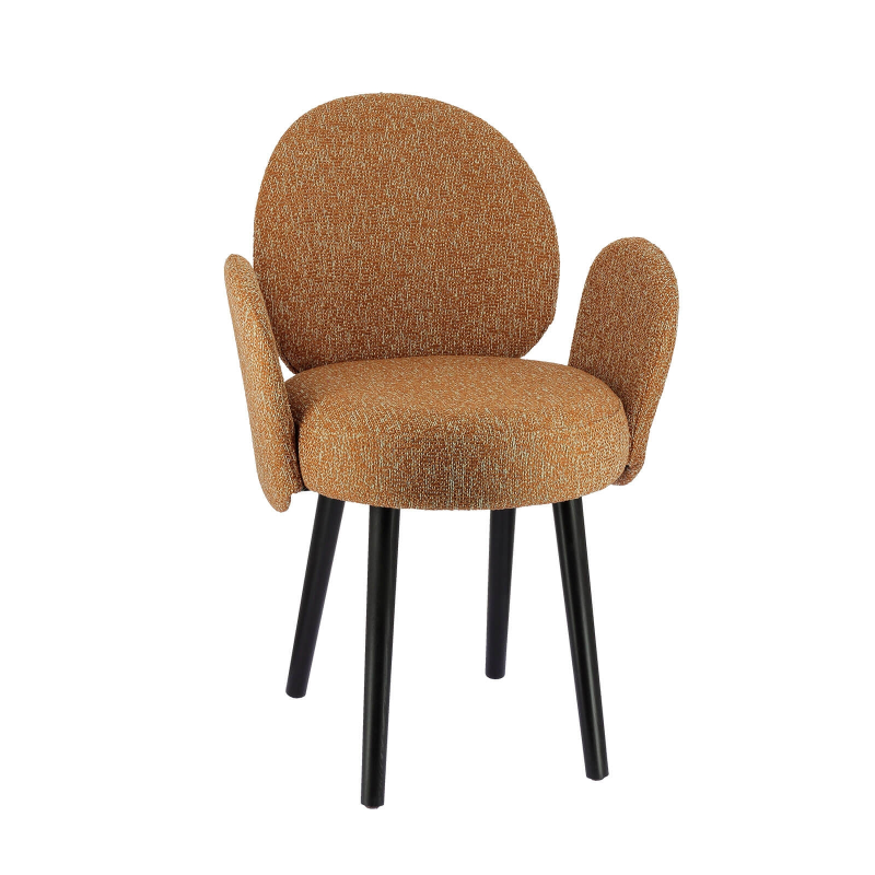 Fauteuil en tissu marron avec pieds noirs - Severus