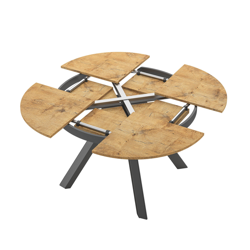 Table ronde design italien extensible avec pieds en métal - Petalo