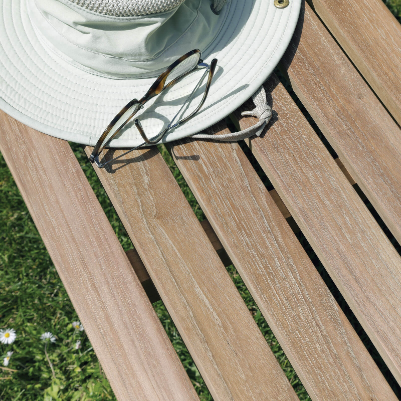 Banc en teck massif 2 places sans dossier - Jacinthe