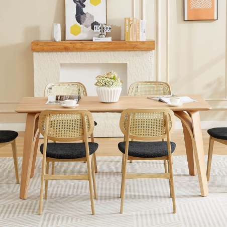 Table design rectangulaire en bois - Alicia