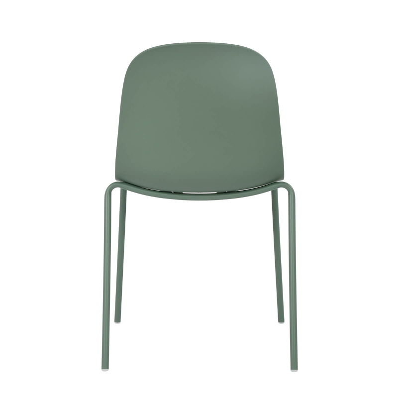 Chaise coque empilable en polypropylène avec pieds en métal - Lily