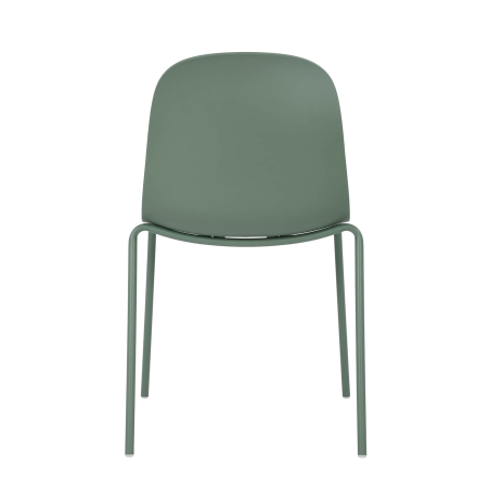 Chaise coque empilable en polypropylène avec pieds en métal - Lily