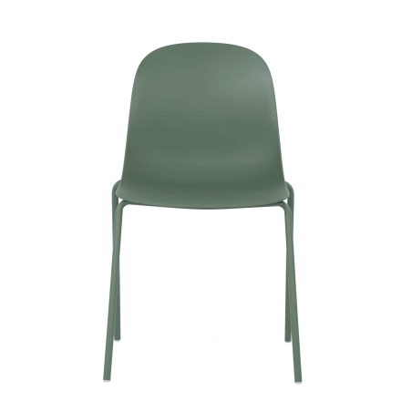 Chaise coque en polypropylène avec pieds en métal - Lily