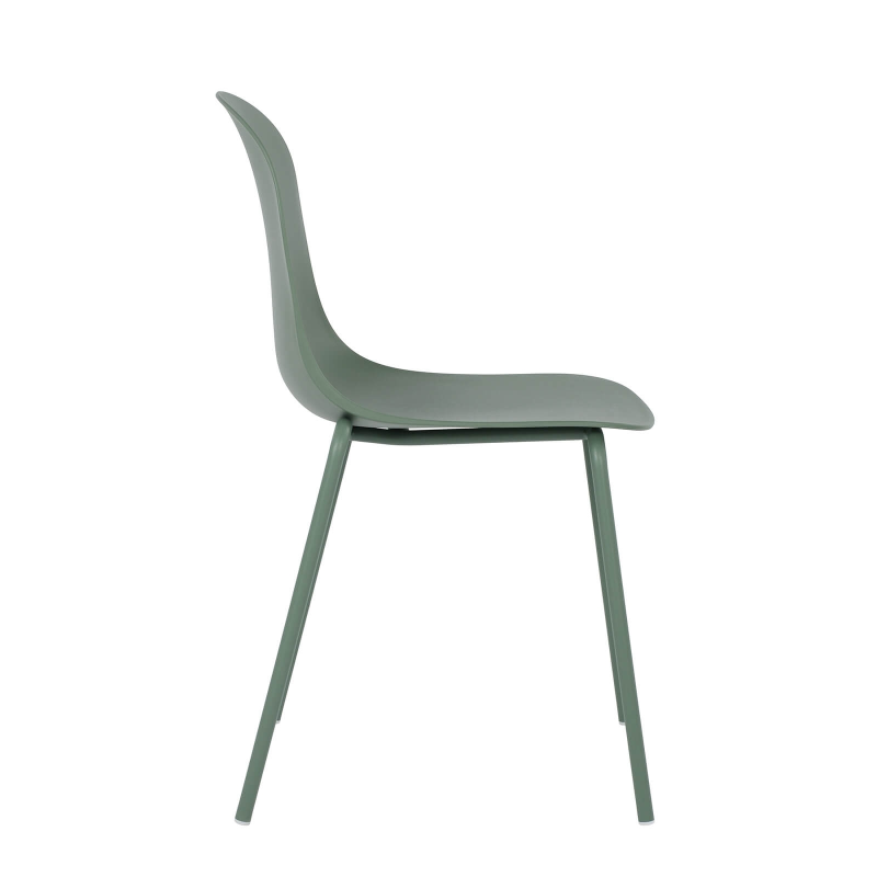 Chaise coque moderne empilable en polypropylène avec pieds en métal - Lily