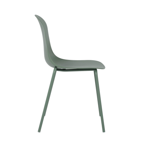 Chaise coque moderne empilable en polypropylène avec pieds en métal - Lily