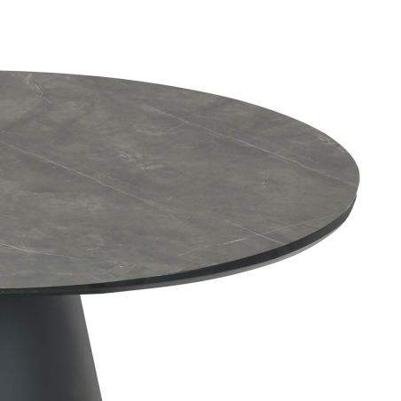 Table contemporaine ronde avec pied central noir - Emmy