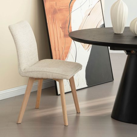 Chaise en tissu avec pieds en bois - Coline