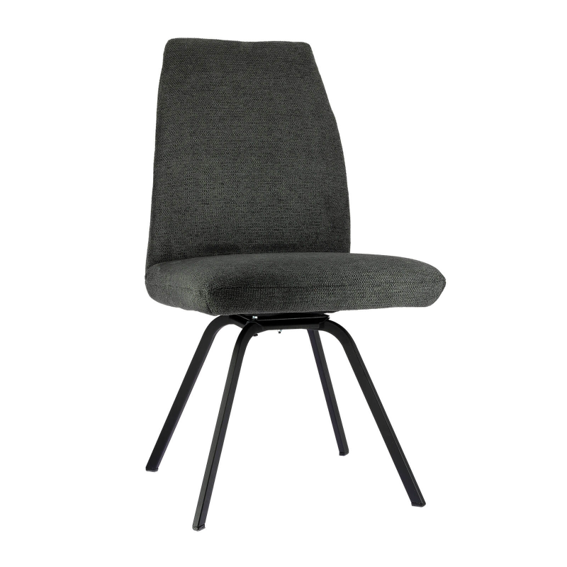 Chaise confortable tissu et pieds métal - Gabin