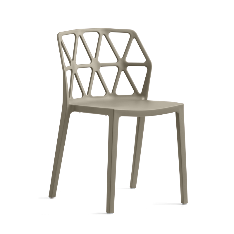 Chaise design empilable en polypropylène taupe - Alchemia Connubia