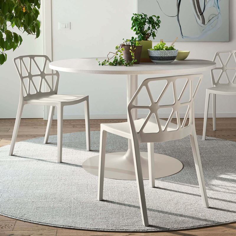 Chaise design empilable en polypropylène blanc - Alchemia Connubia