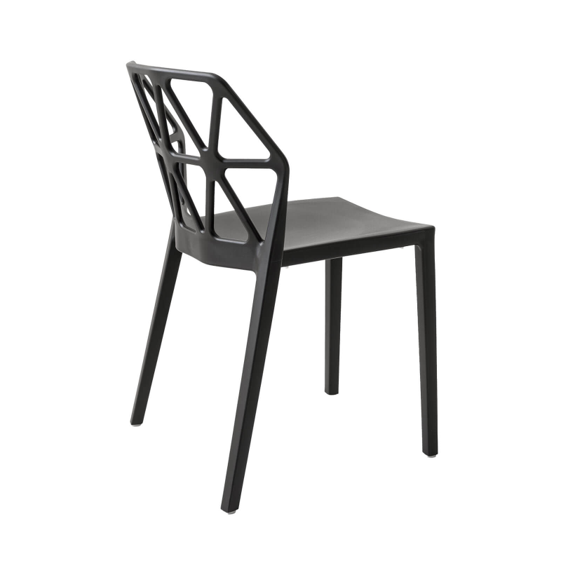 Chaise de jardin design empilable en polypropylène noir - Alchemia Connubia