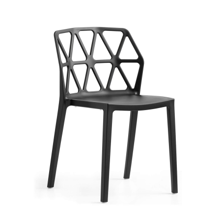 Chaise de jardin design empilable en polypropylène noir - Alchemia Connubia