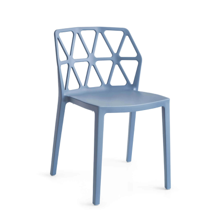 Chaise de jardin empilable en polypropylène couleur bleu ciel - Alchemia Connubia
