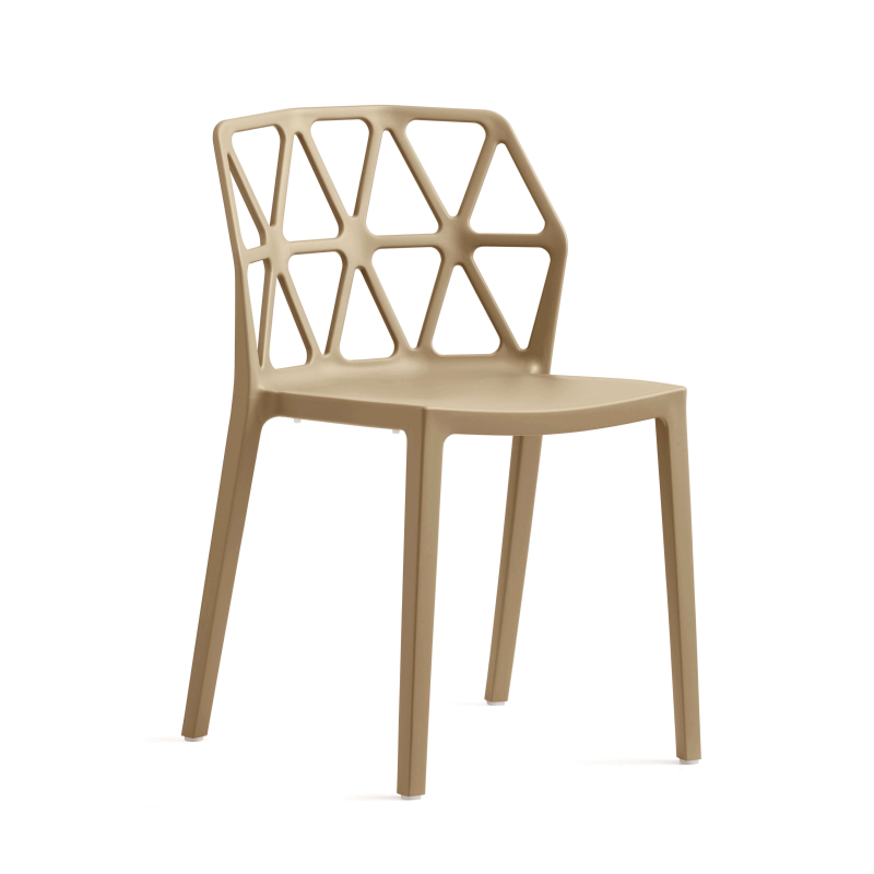 Chaise de jardin empilable en polypropylène couleur nougat - Alchemia Connubia