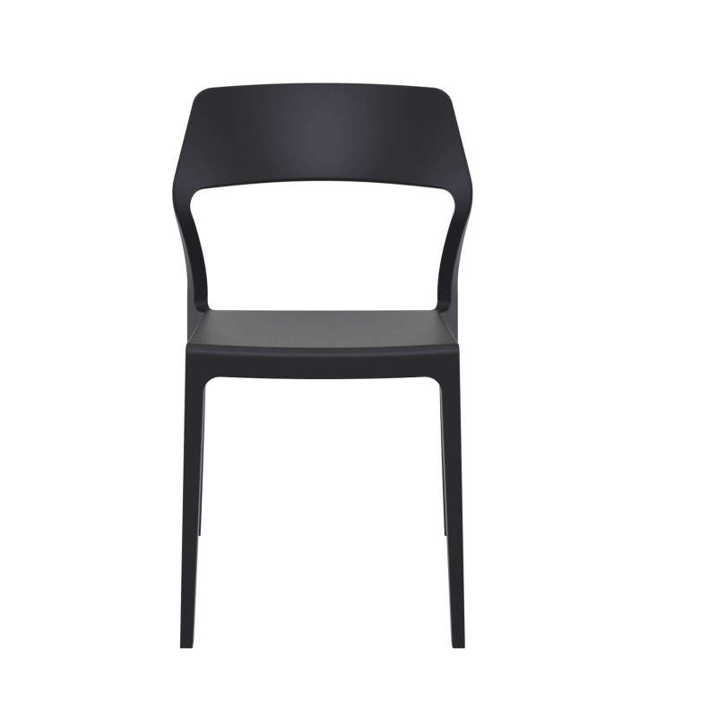 Chaise de jardin empilable design en polypropylène noir - Snow