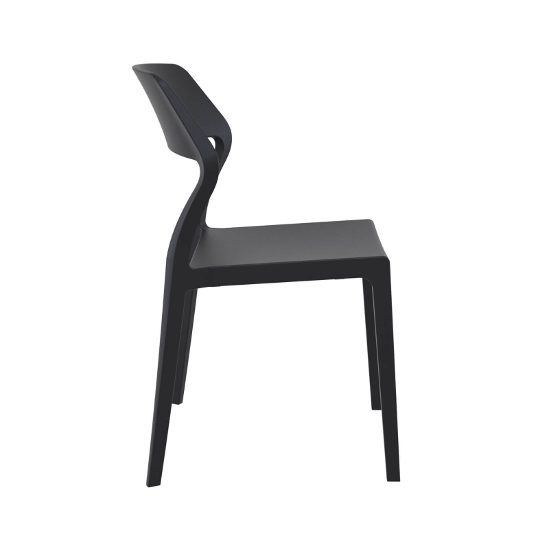Chaise d'extérieur empilable design en polypropylène noir - Snow