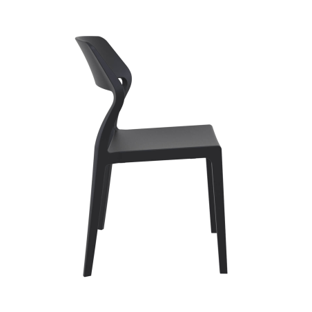 Chaise d'extérieur empilable design en polypropylène noir - Snow