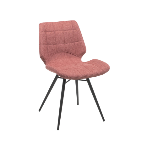 Chaise rembourrée en tissu rose style rétro - Iberis