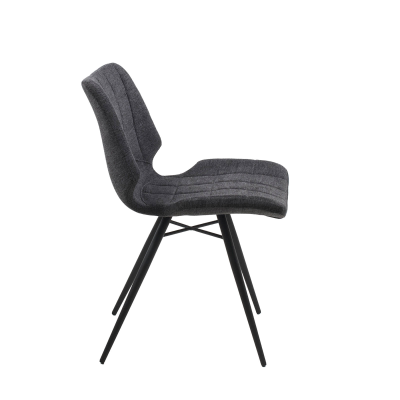 Chaise en tissu gris design rétro - Iberis