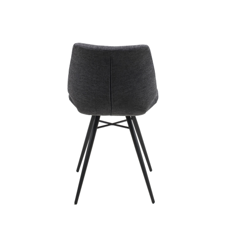 Chaise vintage en tissu gris rembourrée - Iberis