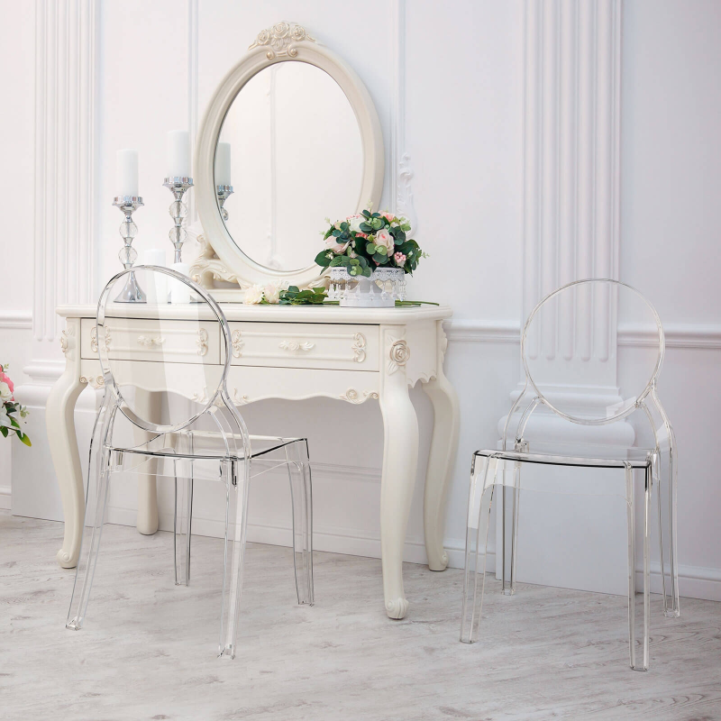 Chaise design en plexi transparent Elizabeth
