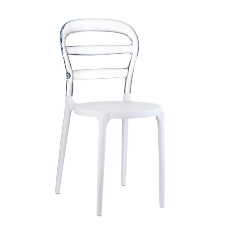 Chaise design en plexi et polypropylène