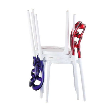 Chaise design en plexi et polypropylène