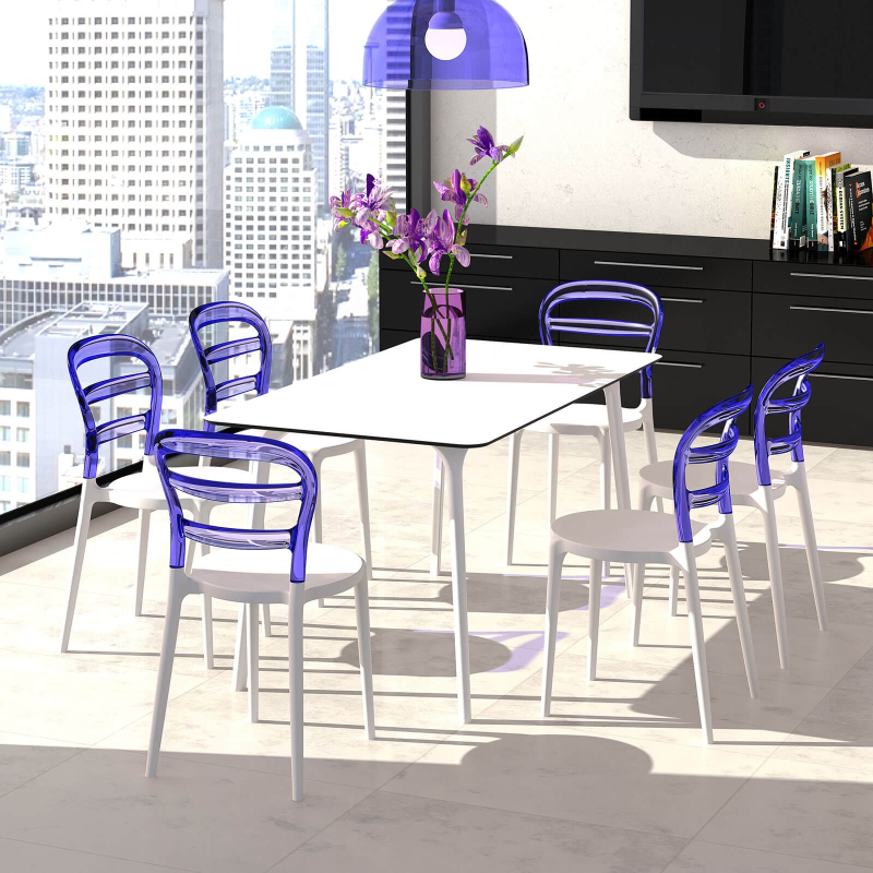 Chaise design en plexi et polypropylène