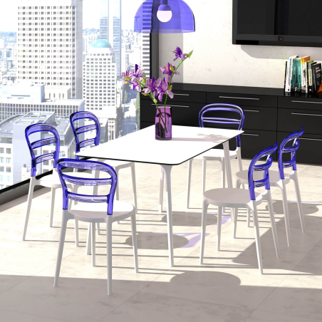 Chaise design en plexi et polypropylène