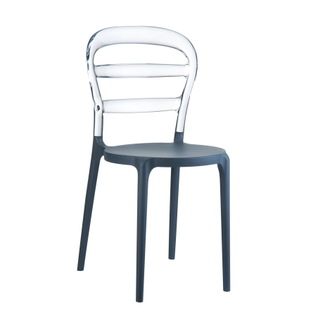 Chaise design en plexi et polypropylène