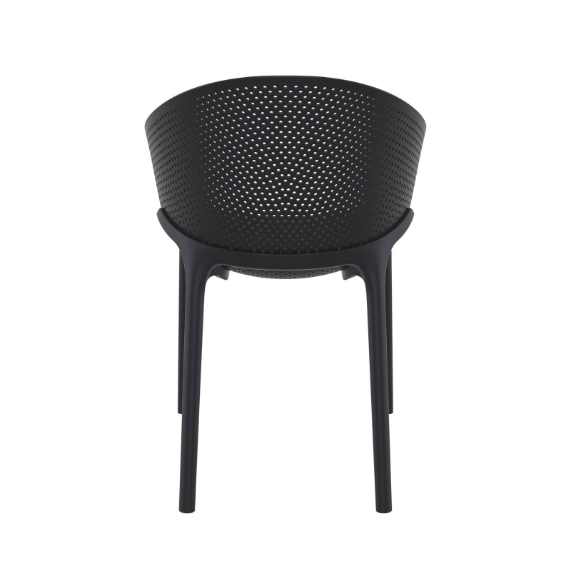 Fauteuil de jardin extérieur en polypropylène noir - Sky