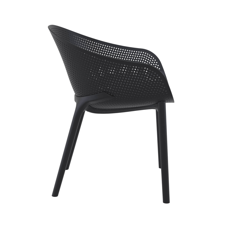 Fauteuil design pour jardin en plastique noir - Sky