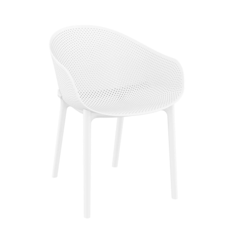 Fauteuil design pour jardin en plastique blanc - Sky