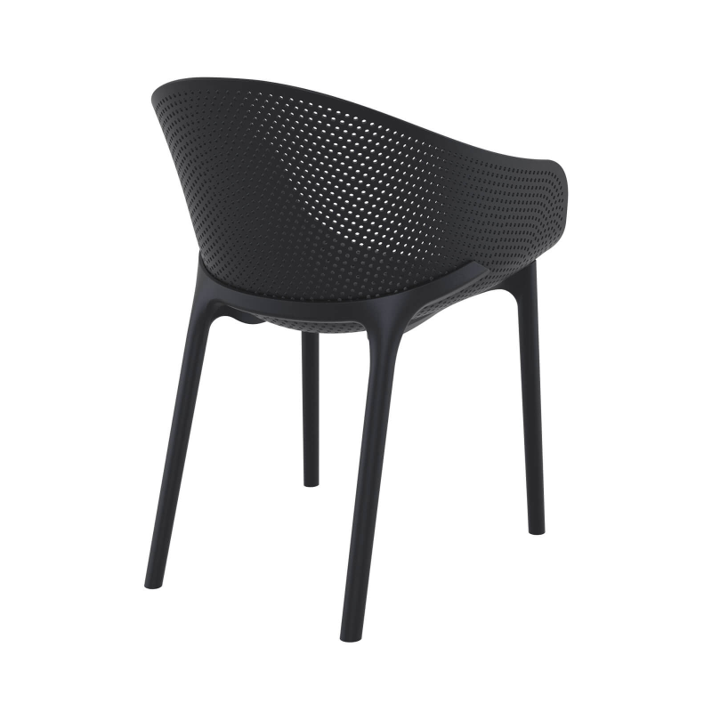 Fauteuil moderne en plastique noir - Sky
