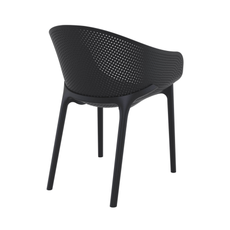 Fauteuil moderne en plastique noir - Sky