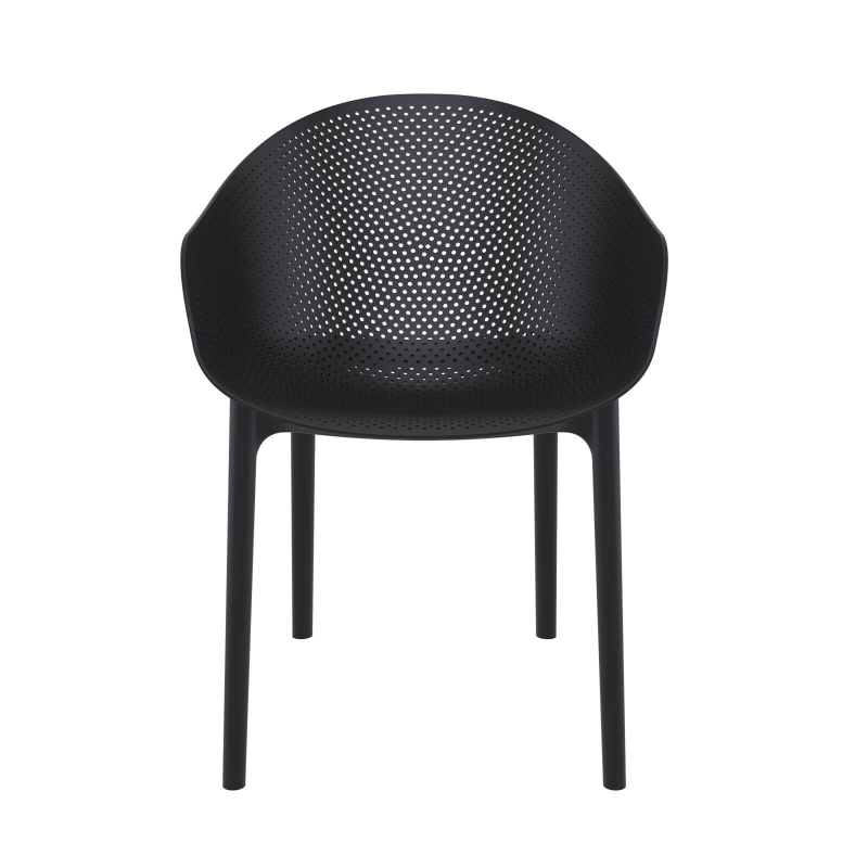 Fauteuil design en plastique noir- Sky