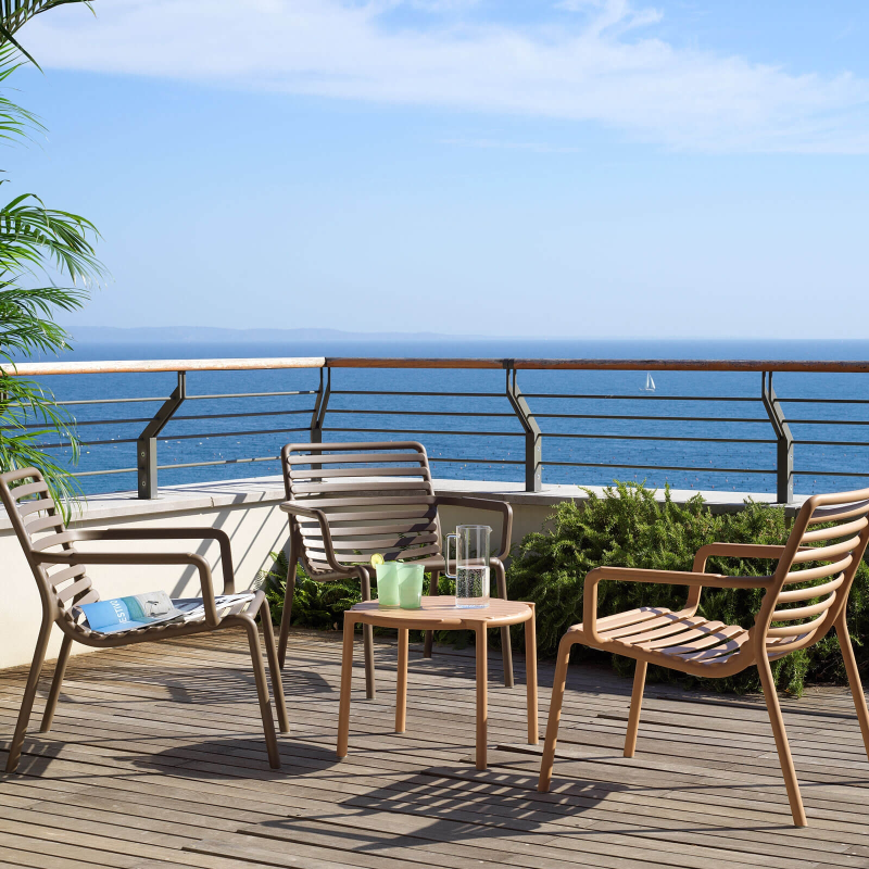 Table basse de jardin ronde empilable fabriquée en Italie - Doga