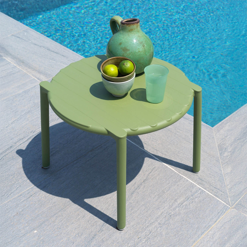 Table basse de jardin ronde empilable fabriquée en Italie - Doga