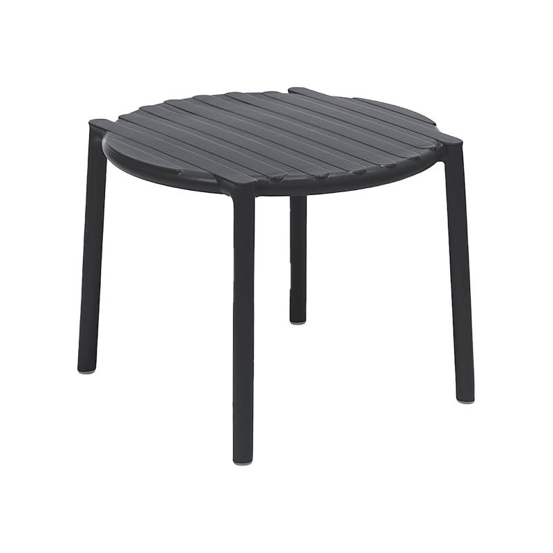 Table basse de jardin ronde empilable anthracite fabriquée en Italie - Doga