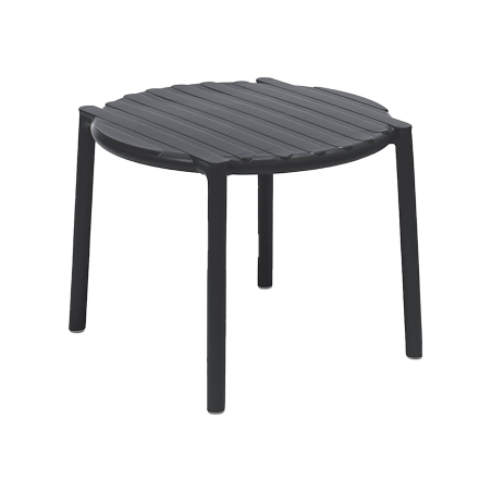 Table basse de jardin ronde empilable anthracite fabriquée en Italie - Doga