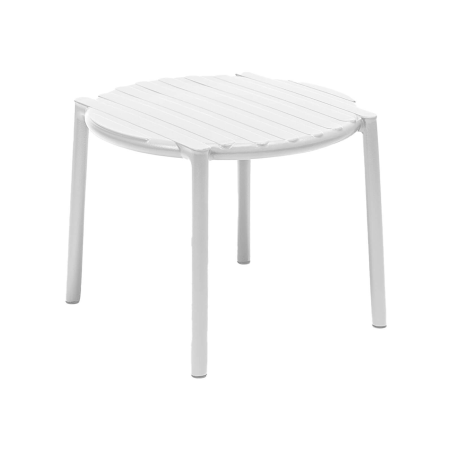 Table basse de jardin ronde empilable blanc fabriquée en Italie - Doga