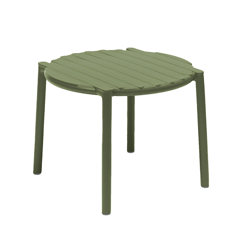 Table basse verte de jardin ronde empilable fabriquée en Italie - Doga