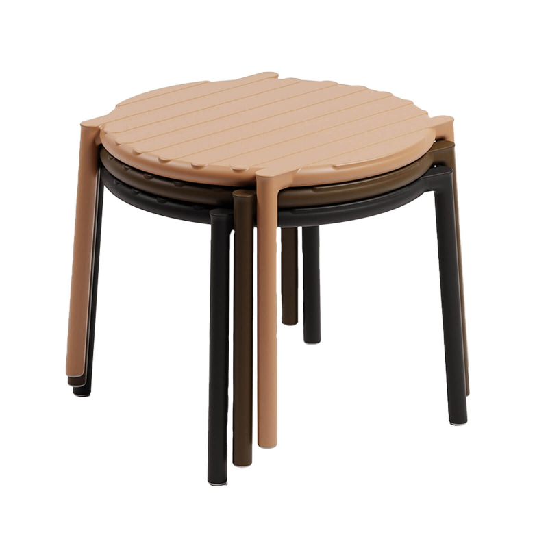 Table basse de jardin ronde empilable fabriquée en Italie - Doga