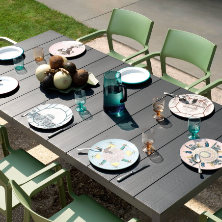 Table d'extérieur anthracite moderne extensible en aluminium - Rio Alu