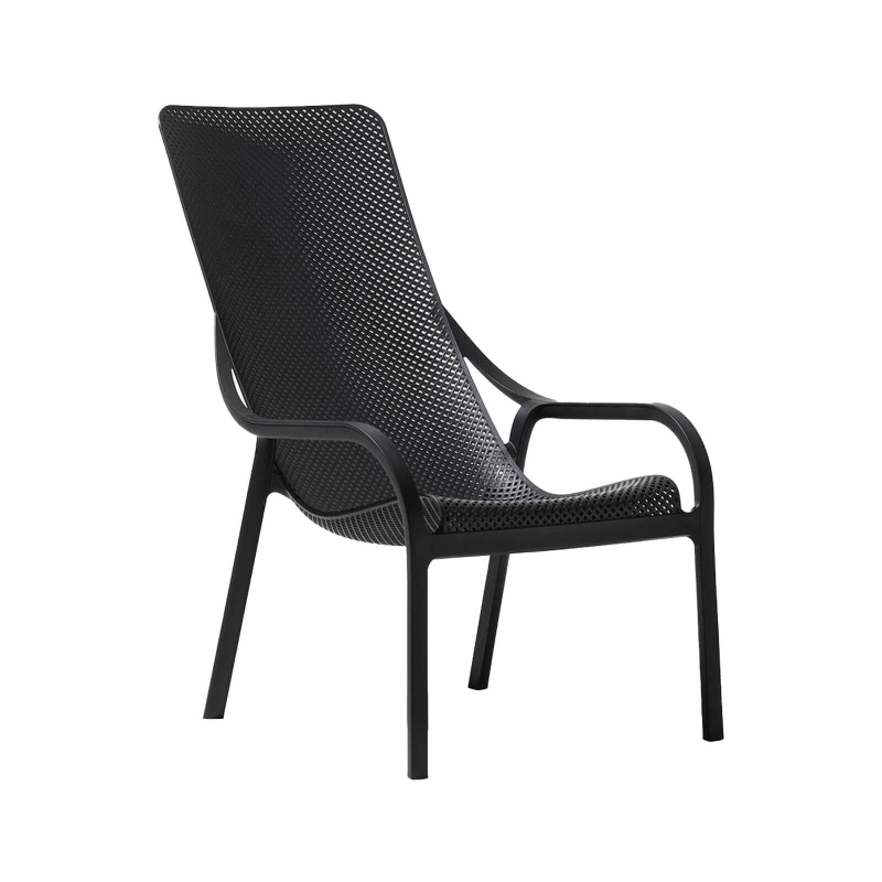 Fauteuil lounge design en polypropylène recyclable anthracite - Net Lounge