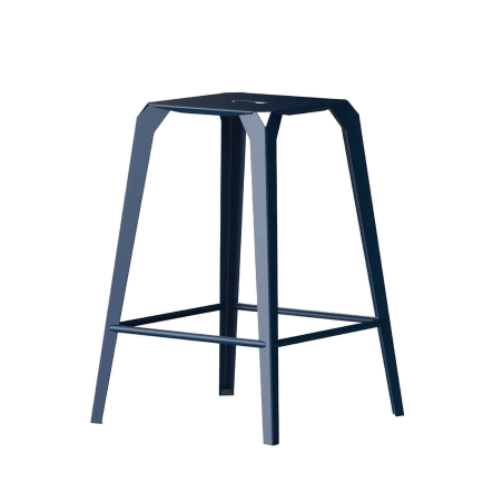 Tabouret extérieur en métal noir - Valence