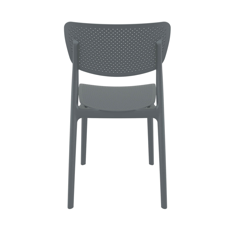 Chaise d'extérieur en plastique gris ajouré - Lucy