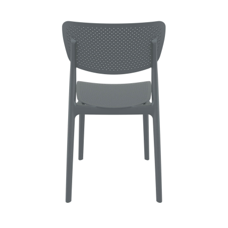 Chaise d'extérieur en plastique gris ajouré - Lucy