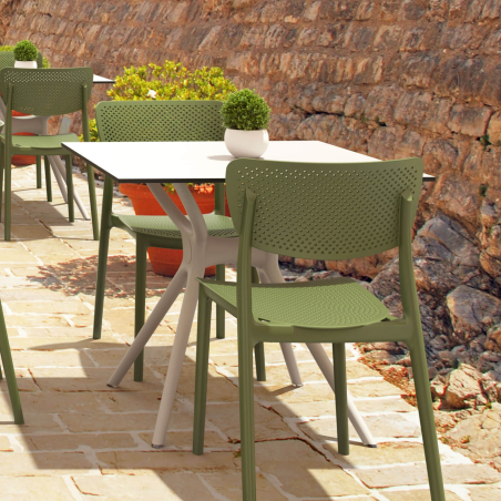 Chaise d'extérieur en polypropylène micro perforé - Lucy